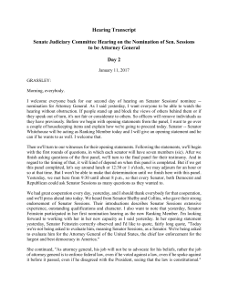 Senate Judiciary Committee Hearing on Jeff Sessions Nomination to