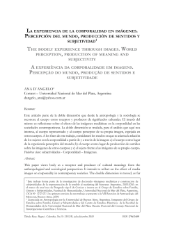 la experiencia de la corporalidad en im&aacute;genes