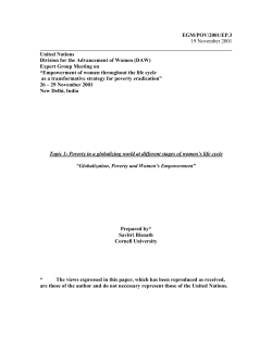 Globalisation, Poverty and Women`s Empowerment