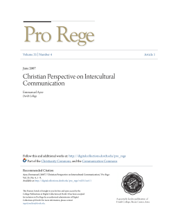 Christian Perspective on Intercultural Communication