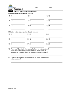 60402SR-Factors and Prime Factorization