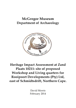 Archaeological Impact Assessment at Newlands, Northern Cape