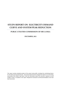 study report on electricity demand curve and system peak