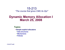 Dynamic Memory Allocation I