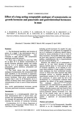 Effect of a Long-Acting Octapeptide Analogue of