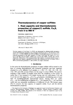 Thermodynamics of copper sulfides I. Heat capacity