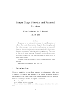 Merger Target Selection and Financial Structure