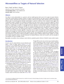 Microsatellites as Targets of Natural Selection Article Fast Track