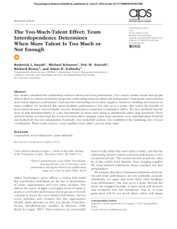 The Too-Much-Talent Effect: Team Interdependence