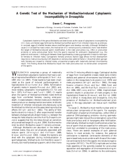 A Genetic Test of the Mechanism of Wolbachia
