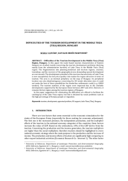difficulties of the tourism development in the middle tisza (tisa region