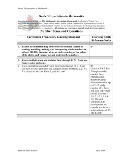 Grade 3 Expectations in Mathematics