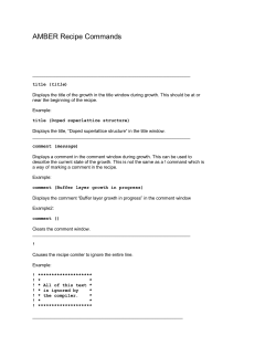 AMBER Recipe Commands - MBE Control Solutions