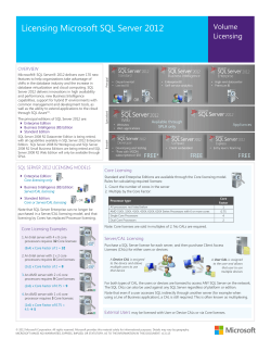 Licensing Microsoft SQL Server 2012
