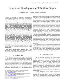 Design and Development of Effortless Bicycle
