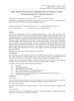 Mass Media Electioneering Campaign and Uyo