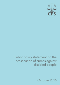 Public policy statement on the prosecution of crimes against