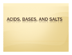 Acids, Bases, and Salts