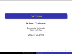 Formulas - Tim Busken