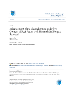 Enhancement of the Phytochemical and Fibre Content