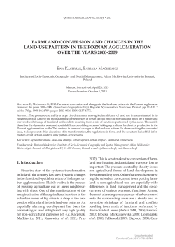 FARMLAND CONVERSION AND CHANGES IN THE LAND
