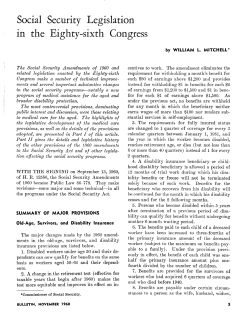 Social Security Legislation in the Eighty-sixth