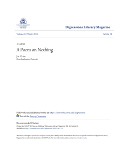 A Poem on Nothing - NSUWorks - Nova Southeastern University
