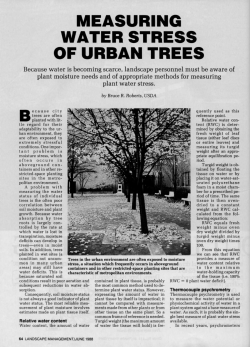 MEASURING WATER STRESS OF URBAN TREES