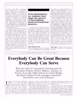 Everybody Can Be Great Because Everybody Can Serve