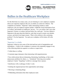 Bullies in the Healthcare Workplace