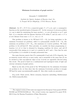 Minimum 0-extensions of graph metrics &lowast; Alexander V. KARZANOV