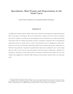 Speculation, Risk Premia and Expectations in the - e