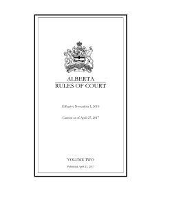 Alberta Rules of Court Supplemental Information