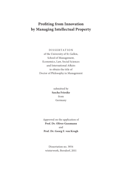 Profiting from Innovation by Managing Intellectual Property