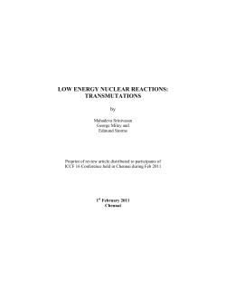 low energy nuclear reactions: transmutations