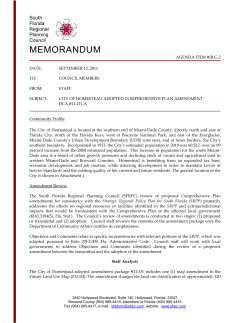 AGENDA ITEM # - South Florida Regional Planning Council
