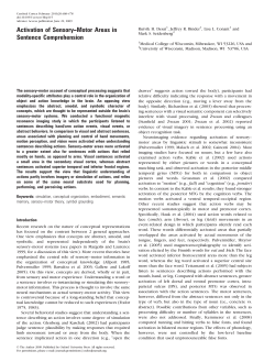 Activation of Sensory--Motor Areas in Sentence