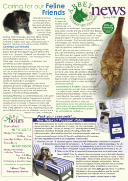 Spring 2012 - Shrewsbury and Shawbury Abbey Veterinary Centre