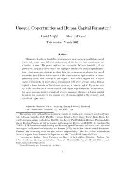 Unequal Opportunities and Human Capital Formation