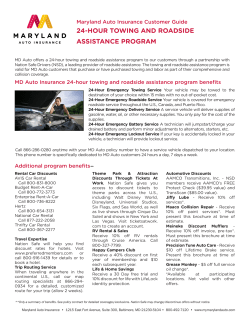 Towing and Roadside Assistance Customer Guide