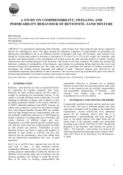A Study on Compressibility, Swelling and