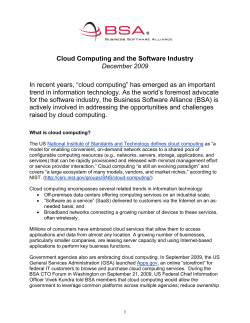 Cloud Computing and the Software Industry