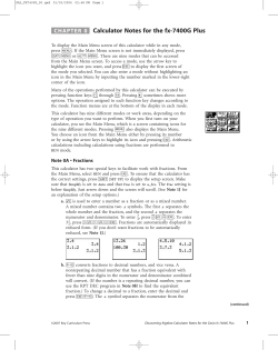 Calculator Notes for the Casio fx