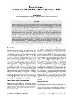 Update on application as models for viruses in water