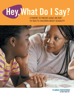 a parent to parent guide on how to talk to children about sexuality