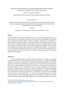 Improving Local Democracy Work: Does Social Capital lead to More