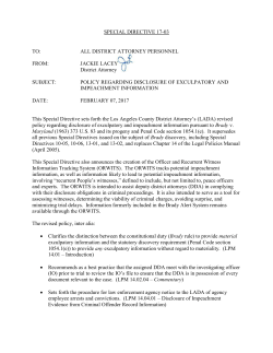 February 7, 2017: Special Directive 17-03