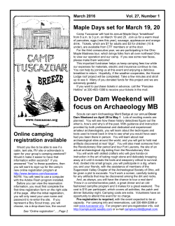 Dover Dam Weekend will focus on Archaeology MB
