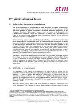 STM position on Enhanced Science - International Association of