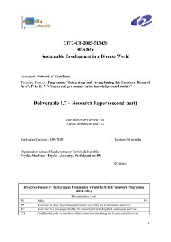 Deliverable 1.7 &ndash; Research Paper (second part)